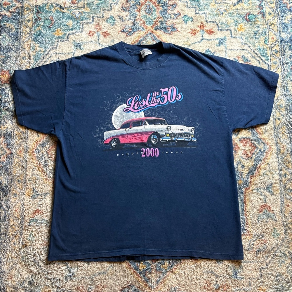 Vintage Lost In The 50s Car T-shirt Size XL